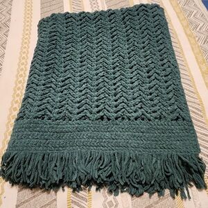 Crochet Green Throw Blanket